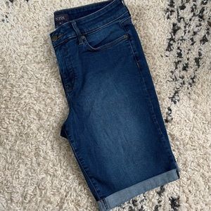 NYDJ Cuffed Denim Bermuda Shorts - 10in Inseam